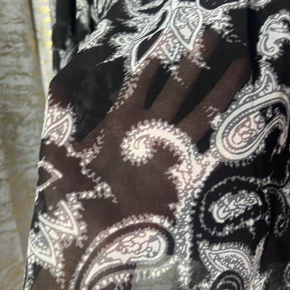 LOFT Black White Ruffle Flare Sleeve Off The Shoulder Top Blouse Size M - Picture 11 of 17